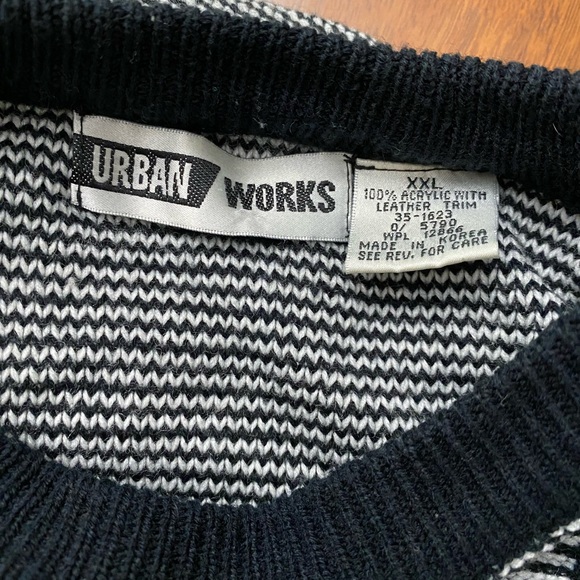 Vintage Knit Sweater with‎ Leather Accents - Picture 4 of 4